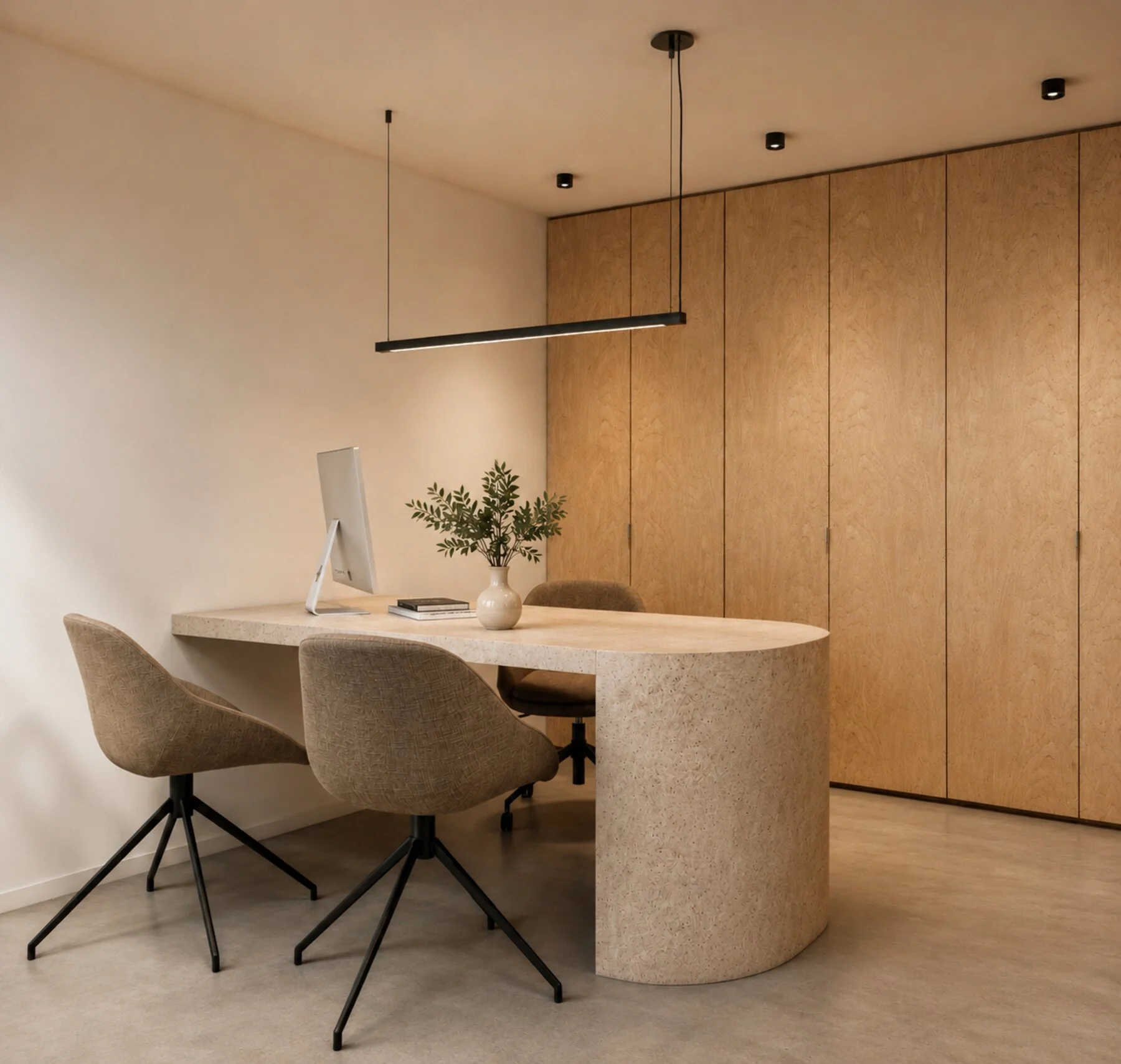 Open leefzone met thuiskantoor