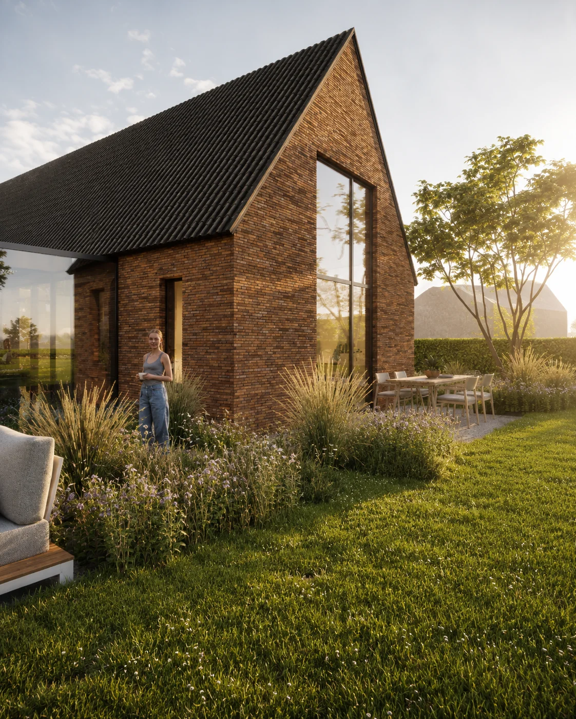 Zijdelingse zone · doorgang en beplanting